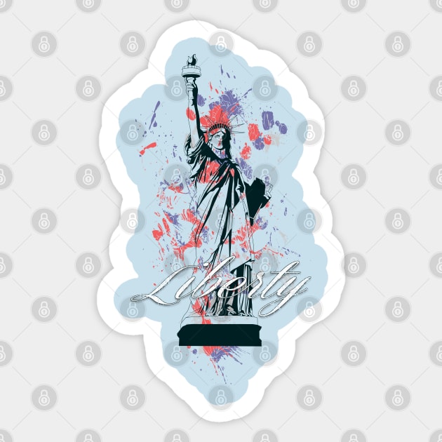 Paint Splatter Statue of Liberty Sticker by Verboten